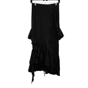 Dolls Kill Maxi Skirt XS Black Handkerchief Asymmetric Goth Whimsigoth Witchy